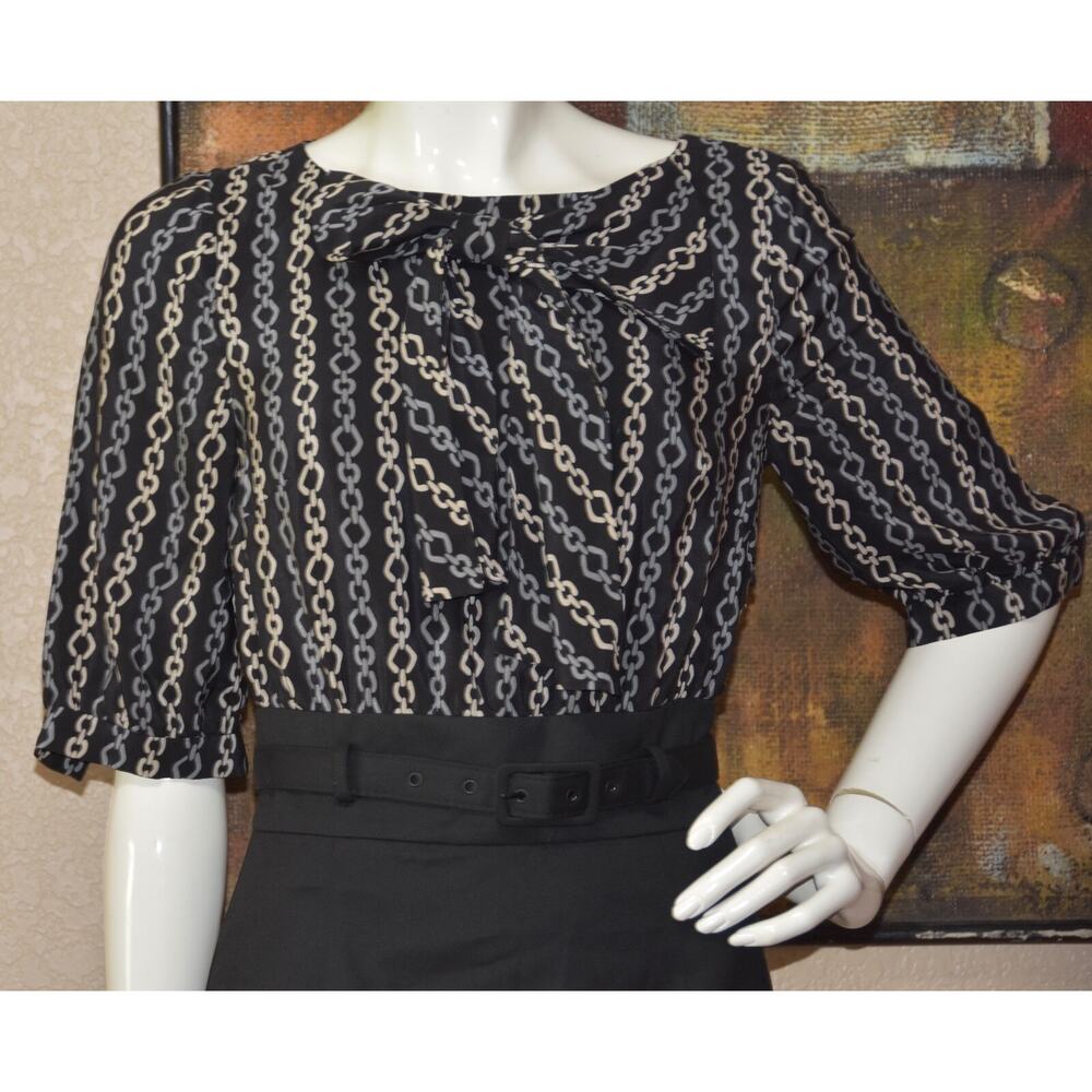 Trina Turk Chain Link Print Designer Business Office Sheath Dress Size 2 NEW!!! - Picture 4 of 7